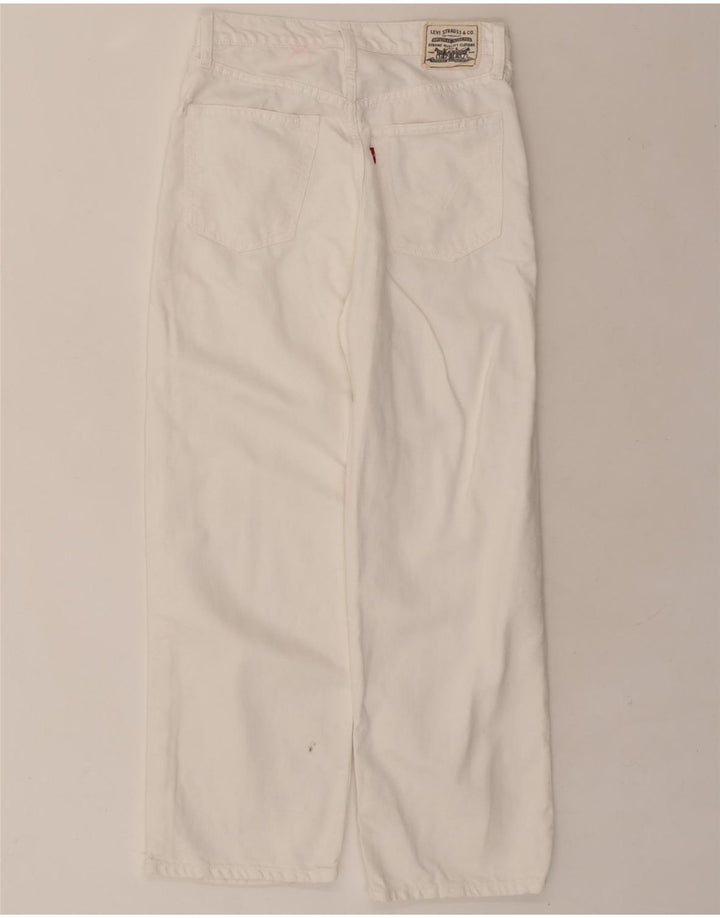 LEVI'S Womens Ribcage Straight Jeans W27 L27 White Cotton Vintage Levi's and Second-Hand Levi's from Messina Hembry 