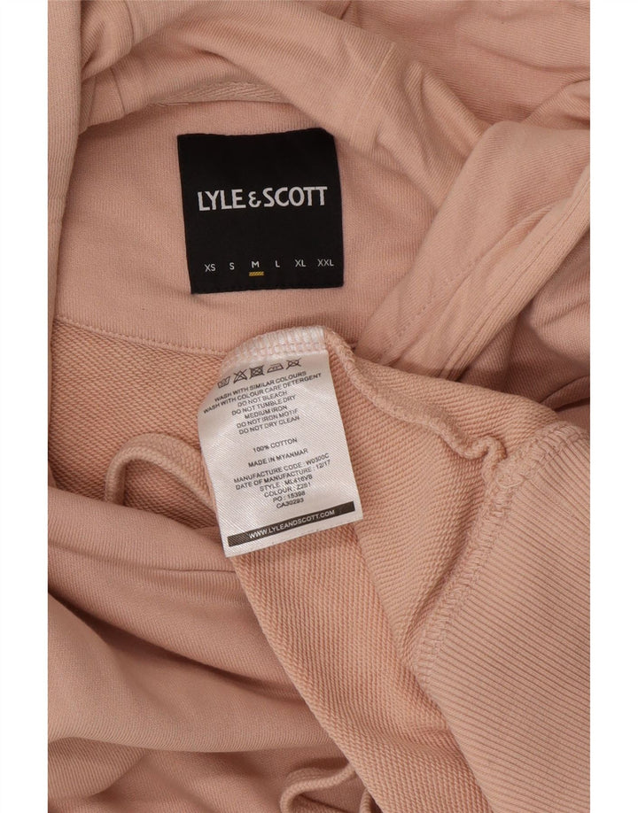 Lyle & Scott moletom com capuz masculino médio algodão rosa