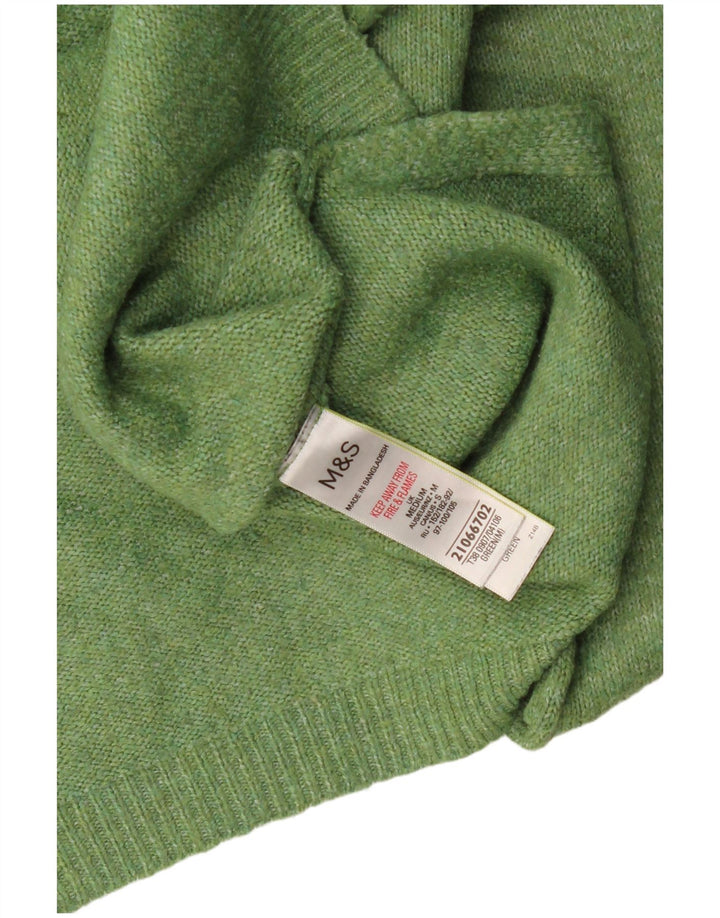 Suéter feminino Marks & Spencer grande com decote em V Reino Unido 14 médio verde