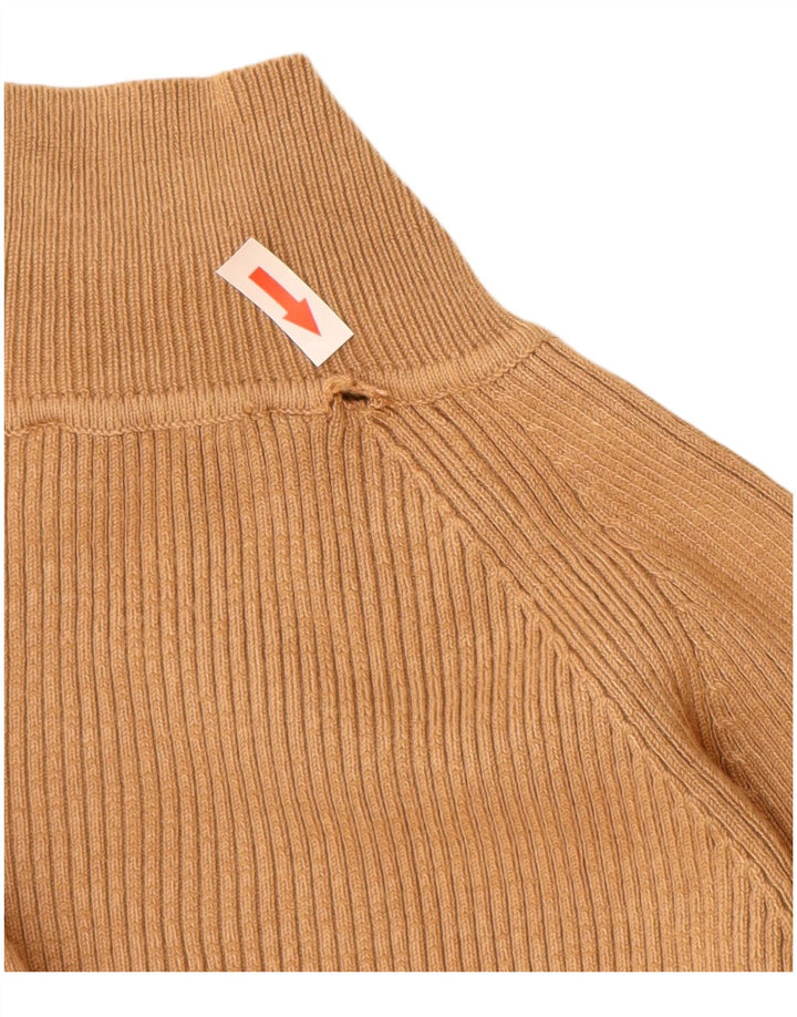 Suéter feminino Zara com gola tartaruga Reino Unido 12 viscose bege médio