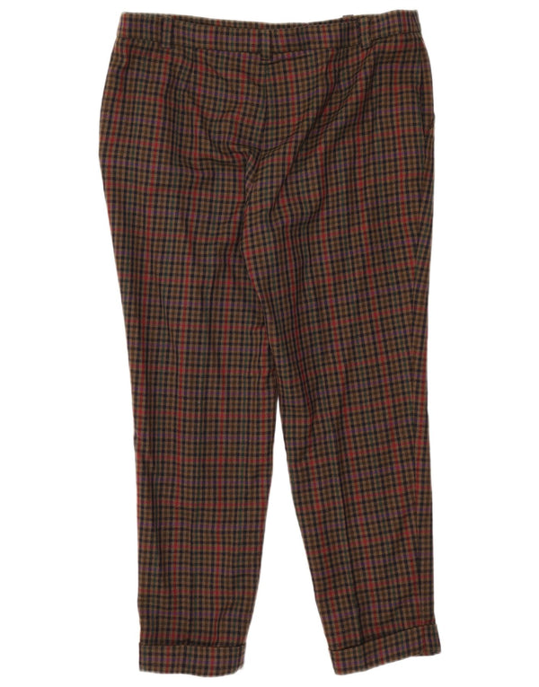 Luisa Spagnoli Calça cropped feminina justa IT 48 XL W36 L27 Khaki Gingham