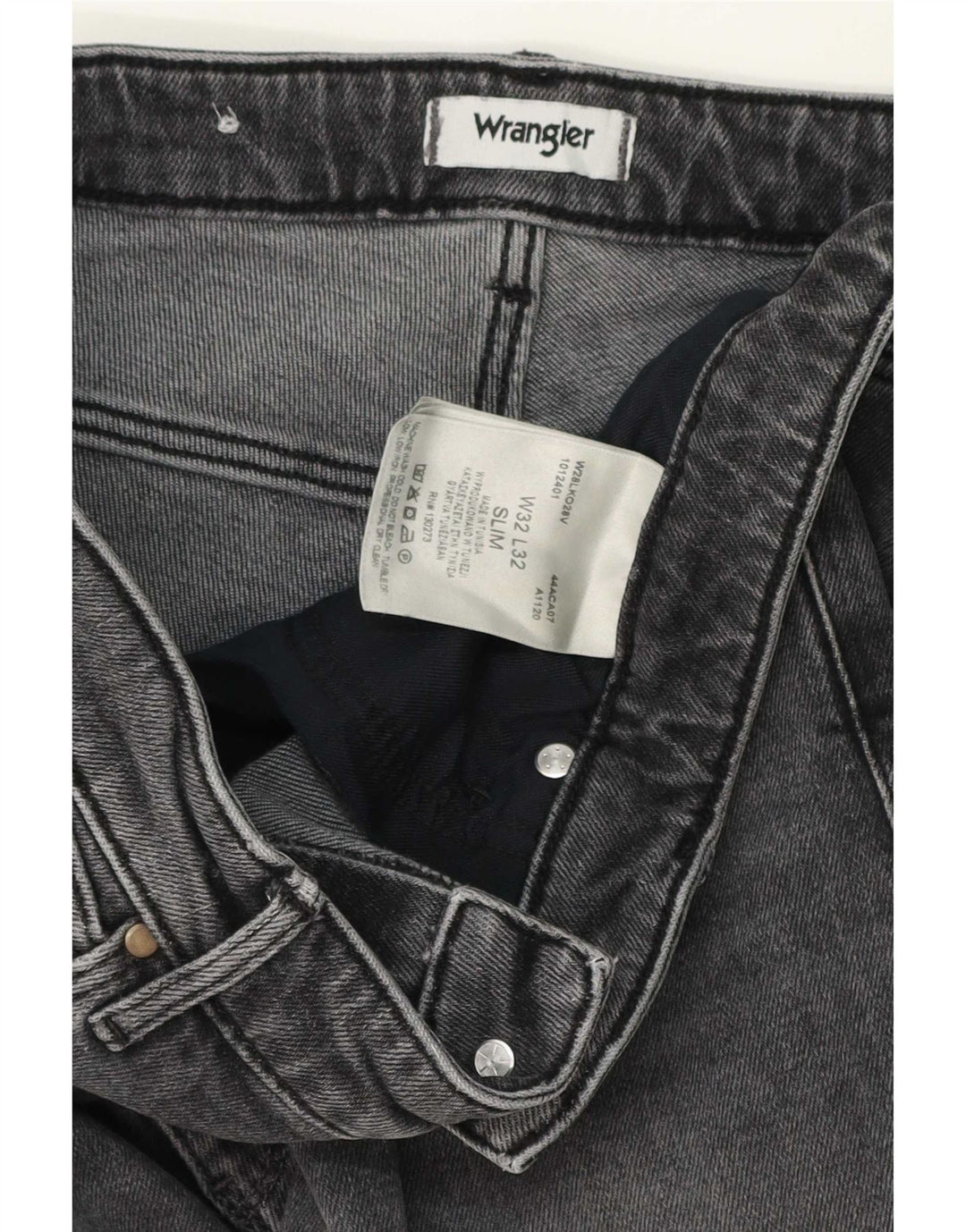 Wrangler Mens Slim Jeans W32 L32 Cinza Algodão