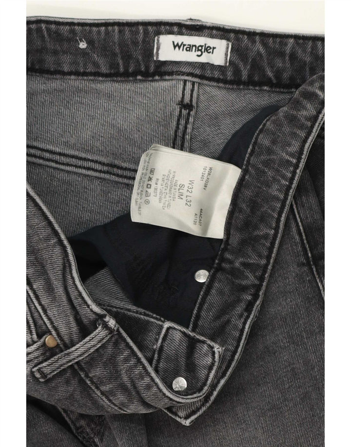 Wrangler Mens Slim Jeans W32 L32 Cinza Algodão