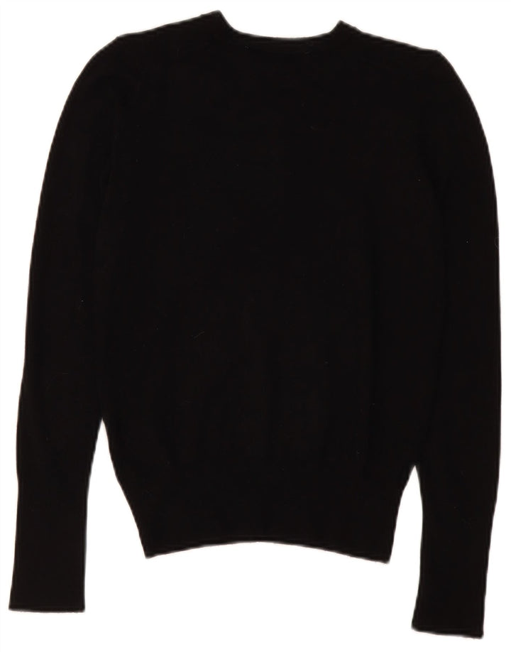 Zara Suéter feminino com gola redonda e gola redonda, preto pequeno, 10