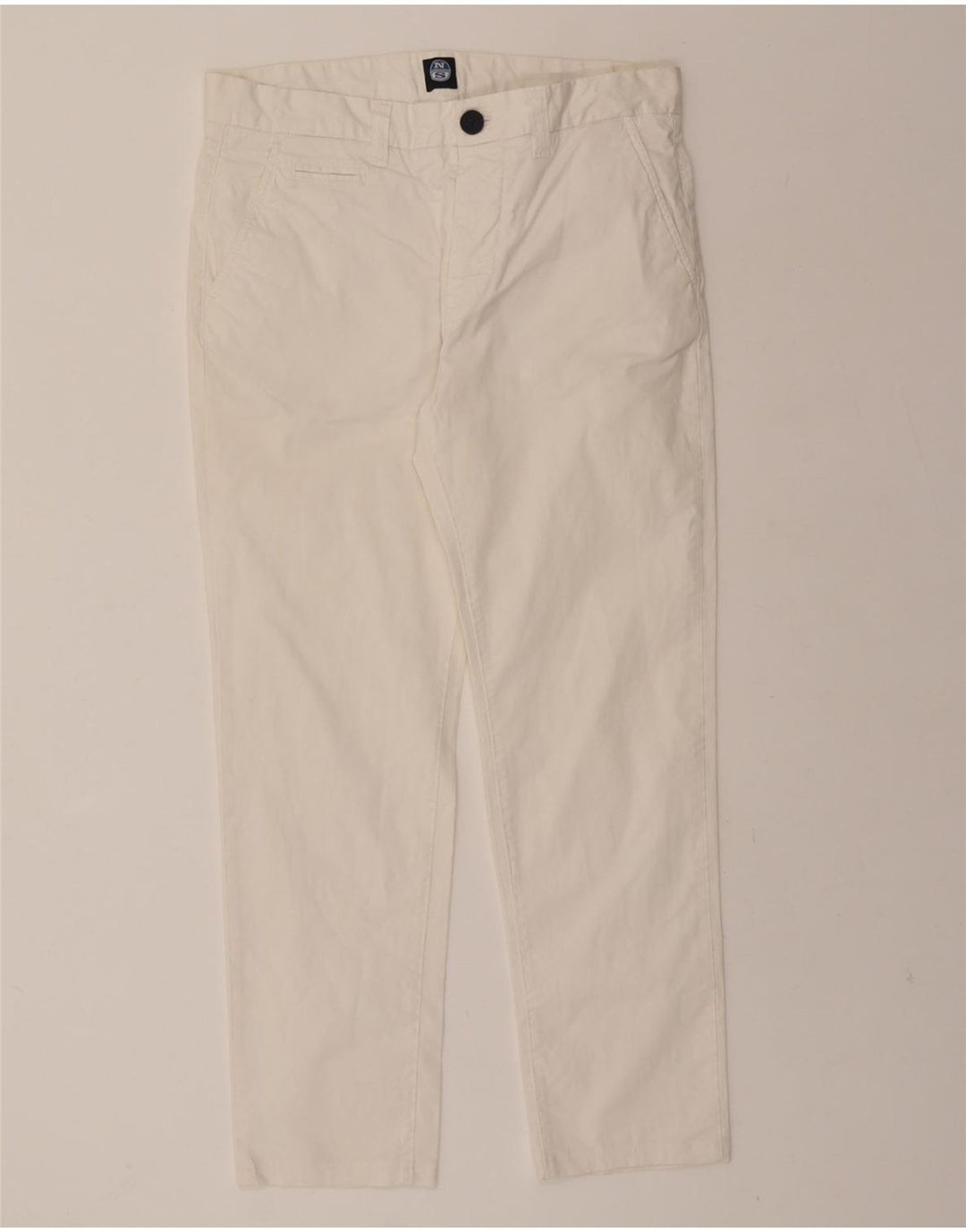 NORTH SAILS Womens Straight Chino Trousers W31 L27  White Cotton Vintage North Sails and Second-Hand North Sails from Messina Hembry 