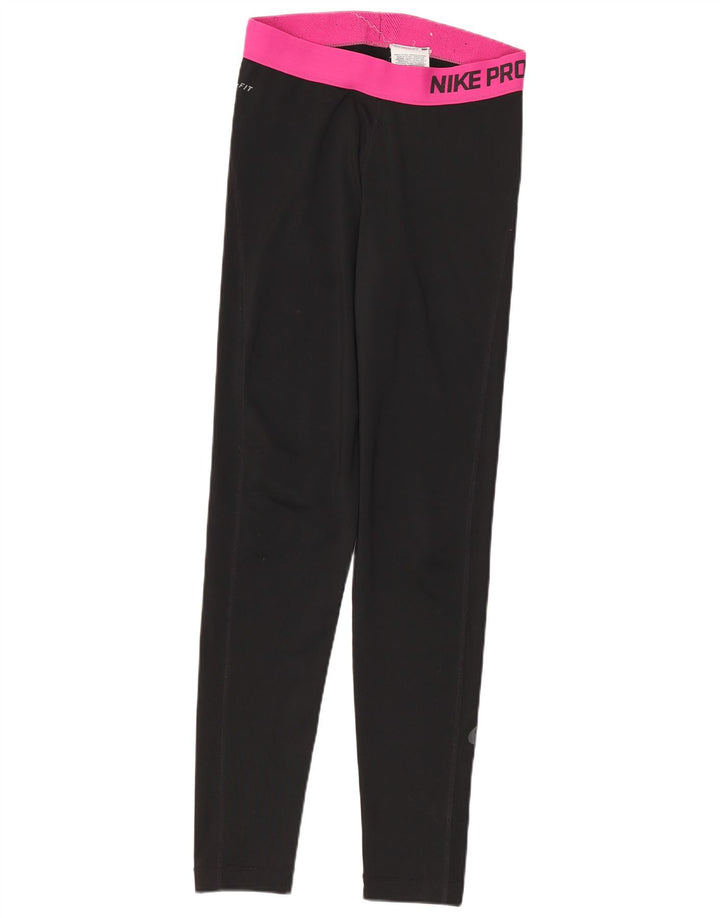 Leggings Nike Dri Fit para mulher UK 8 pequeno preto colorblock poliéster