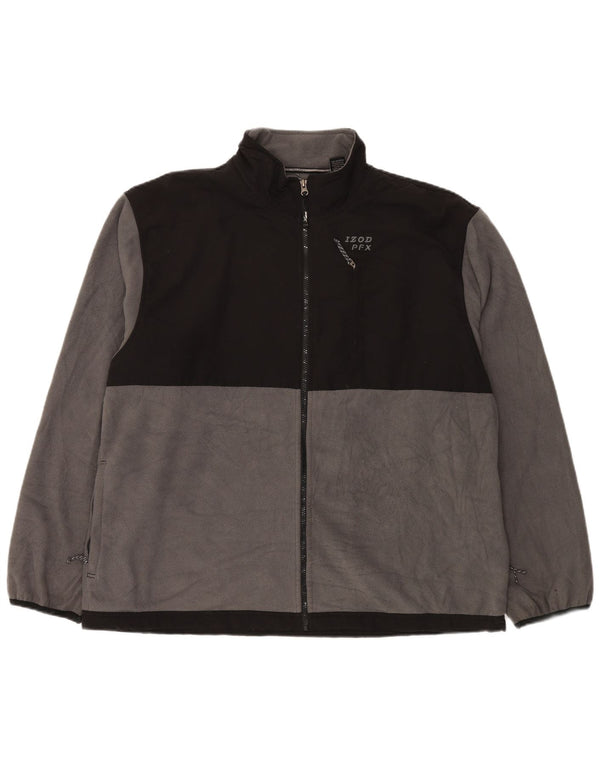 Jaqueta de lã masculina IZOD UK 44 2XL cinza Colourblock poliéster