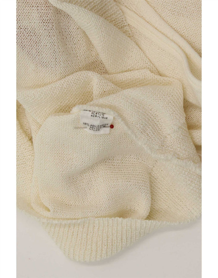 Blusa feminina vintage sem mangas Top IT 44 Médio Off White Acrílico