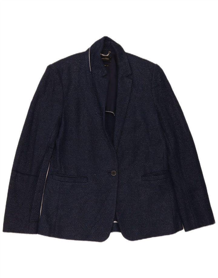 Jaqueta blazer feminina Massimo Dutti com 1 botão UE 40 algodão azul marinho médio