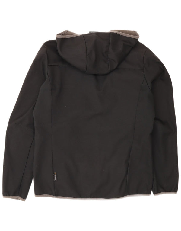 Jaqueta corta-vento masculina Jack Wolfskin com capuz Reino Unido 36/38 médio preto esportivo