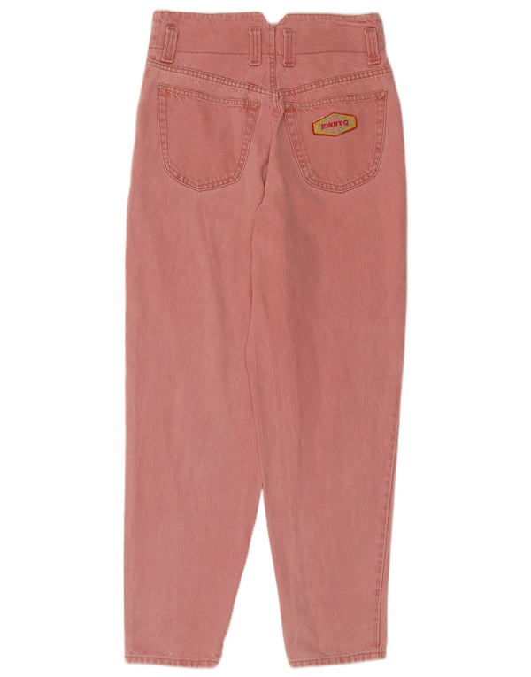 Calça jeans feminina JONNY-Q de cintura alta UK 12 médio W30 L32 algodão rosa