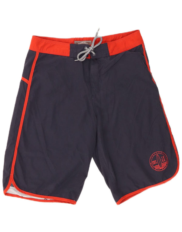 Shorts de natação masculino Billabong grande algodão colorblock azul marinho