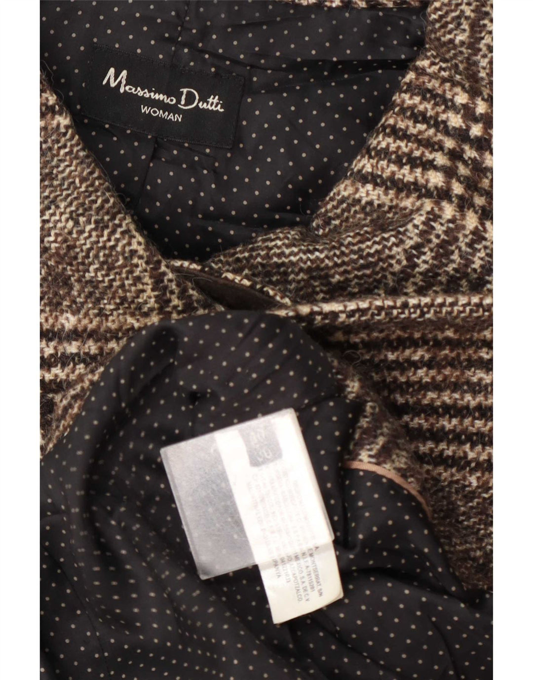 Casaco feminino Massimo Dutti com peito duplo UE 40 médio marrom houndstooth