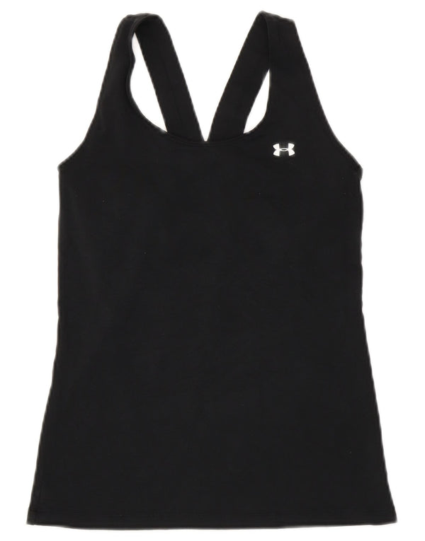 Under Armour Womens Heat Gear Vest Top UK 8 Pequeno Poliéster Preto