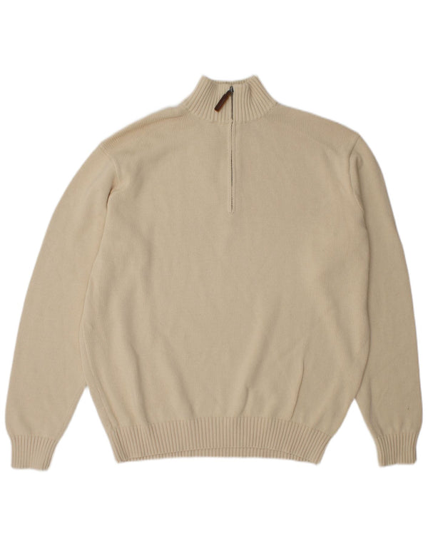 Suéter masculino Brandy Melville com zíper e gola XL algodão bege