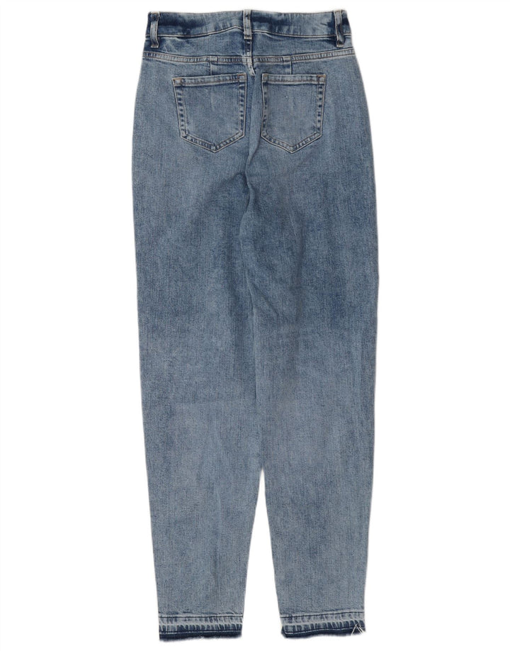 Jeans Marks & Spencer feminino angustiado e afunilado Reino Unido 8 pequeno W27 L29 azul