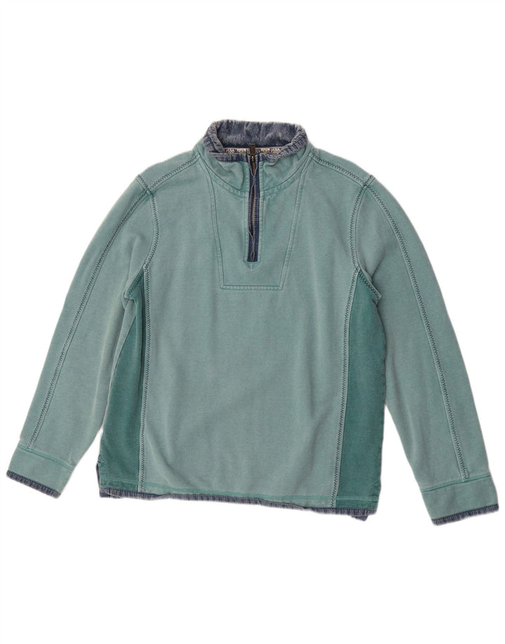Fat Face Masculino The Airlie Moletom Jumper Verde Médio Colourblock