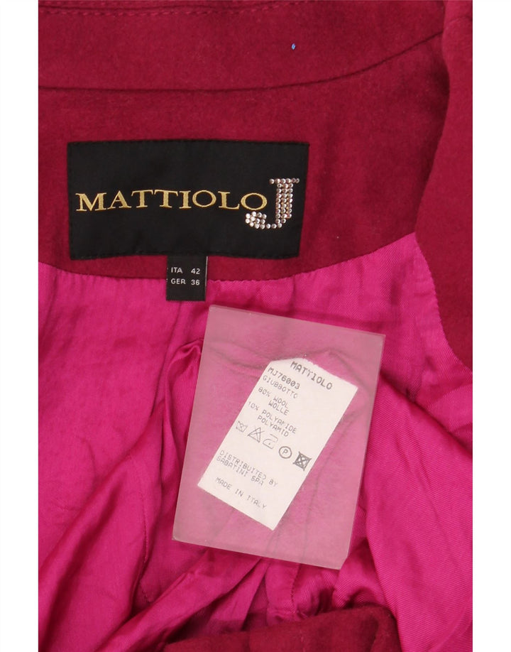 Jaqueta blazer feminina Gai Mattiolo com peito duplo IT 42 lã rosa médio