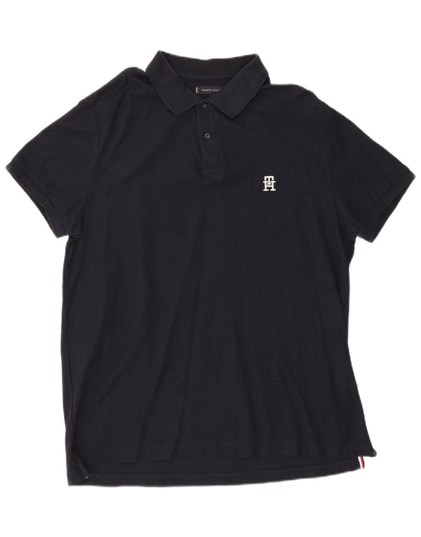 Camisa polo masculina Tommy Hilfiger XL azul marinho algodão