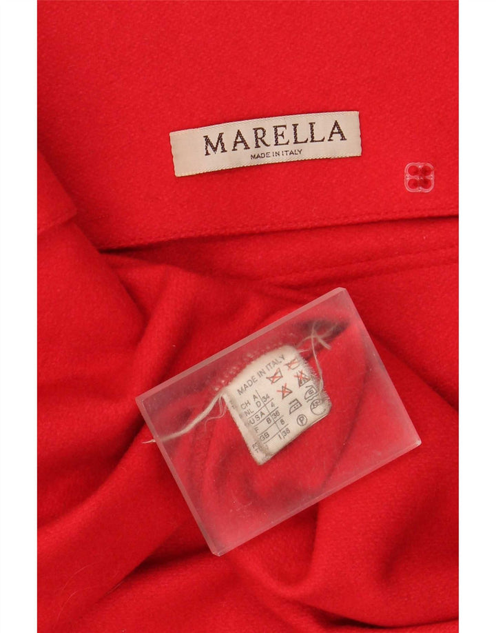 Casaco feminino oversized duplo breasted Marella UK 8 pequeno lã vermelha