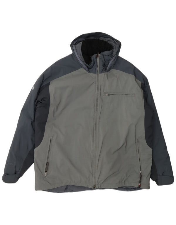 Jaqueta corta-vento masculina Marmot com capuz UK 42 XL cinza Colourblock Sports