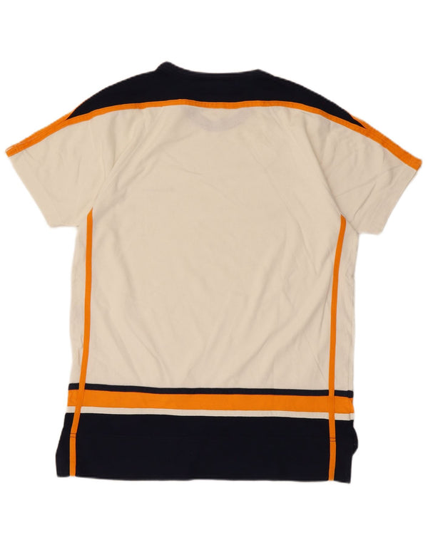 Camiseta masculina Champion Top médio branco algodão colorblock