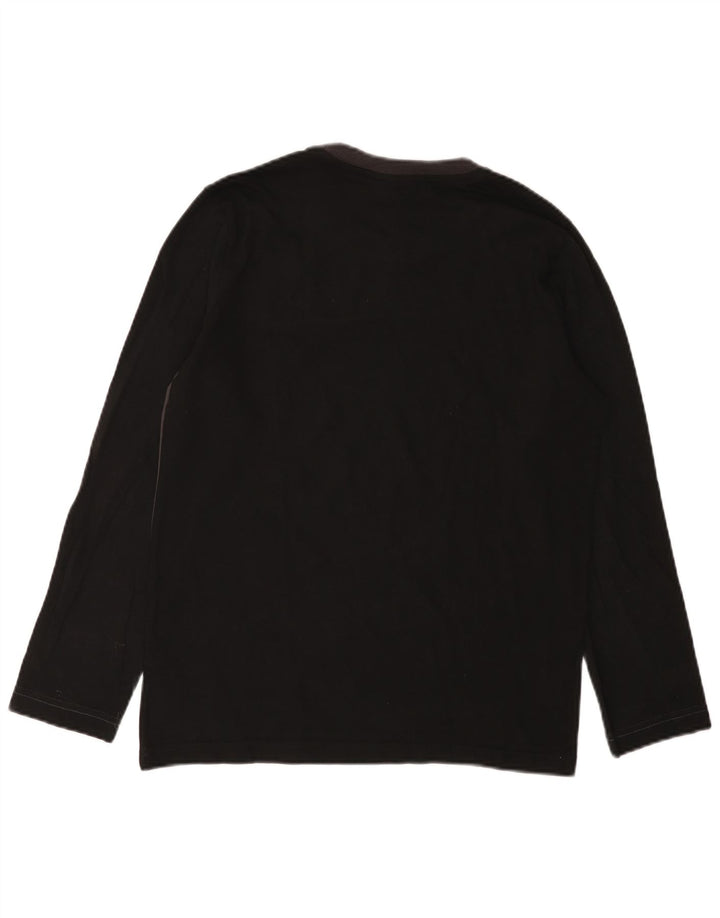 Puma masculino gráfico top manga longa pequeno preto colorblock algodão