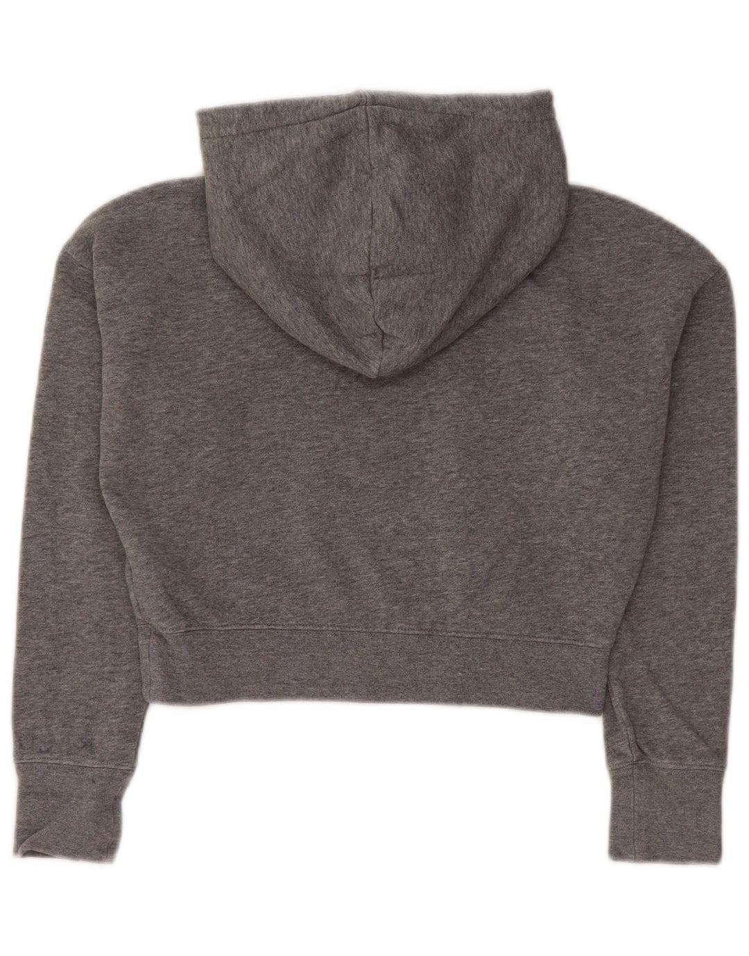 NIKE Girls Crop Graphic Hoodie Jumper 10-11 anos cinza médio manchado