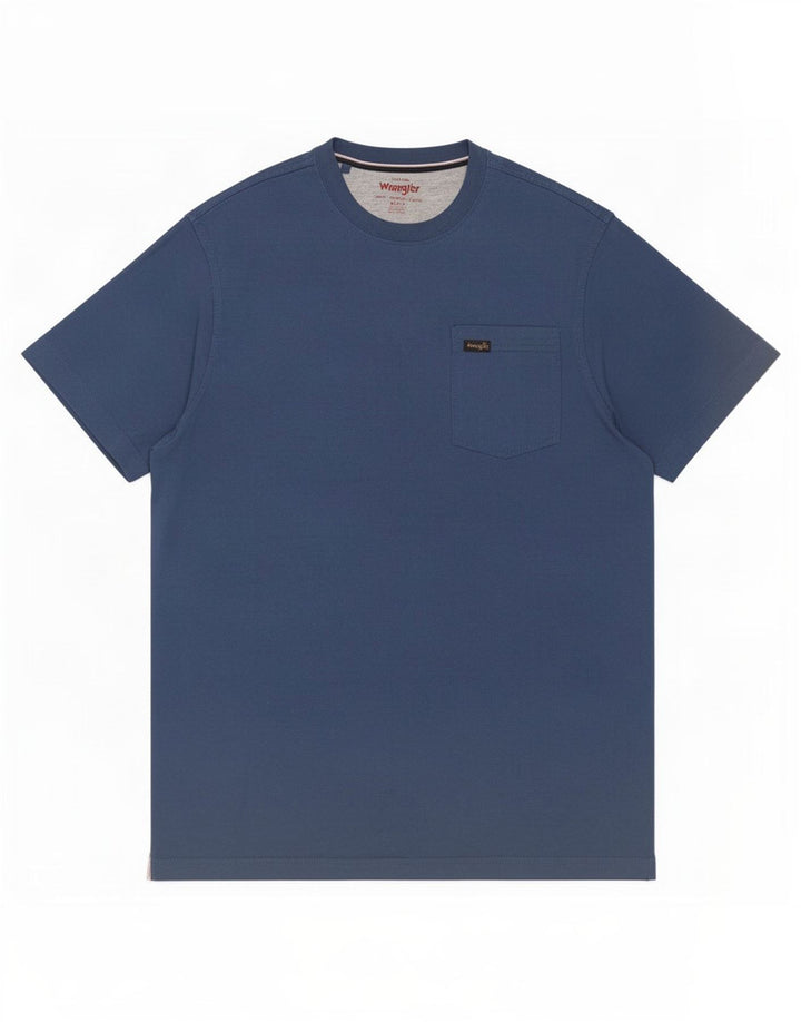 Camiseta masculina Wrangler Top médio algodão azul