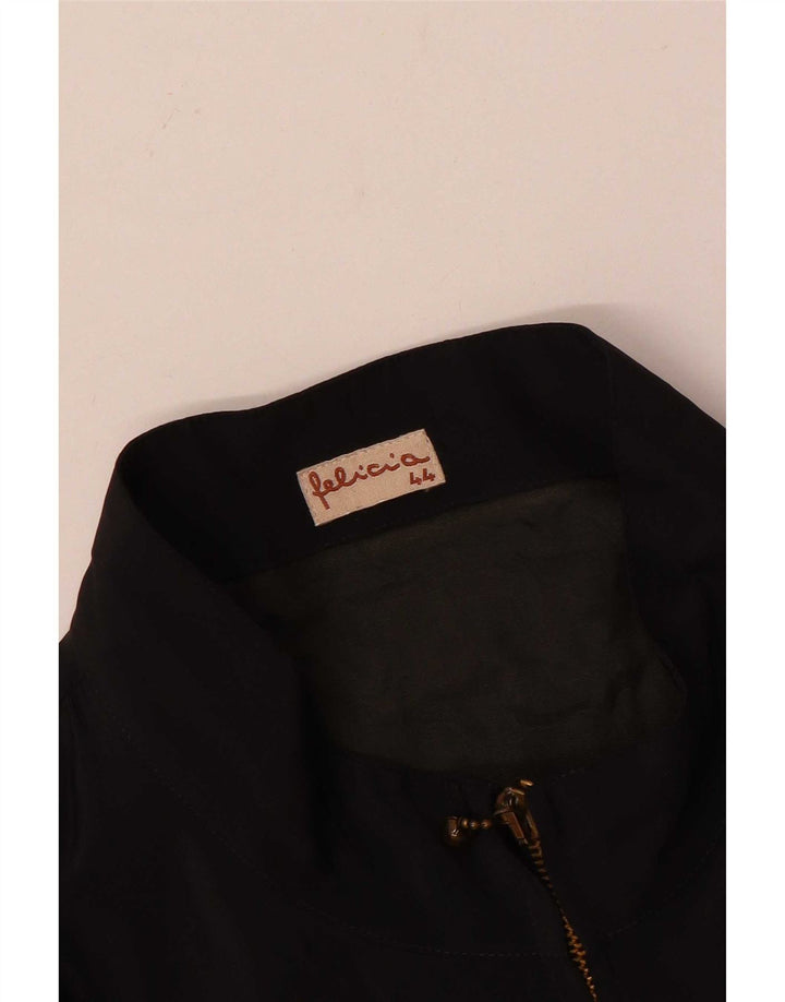 Felicia Jaqueta bomber feminina com padrão abstrato oversized EU 44 XL preta