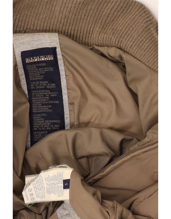 Casaco acolchoado feminino Napapijri UK 10 pequeno poliéster marrom