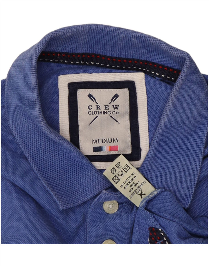CREW CLOTHING Mens Polo Shirt Medium Blue Cotton
