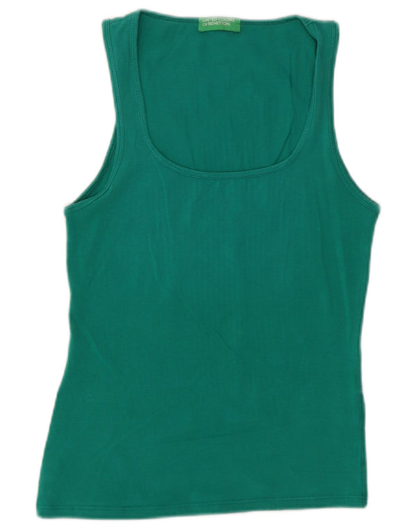 Top colete feminino Benetton UK 6 XS algodão verde