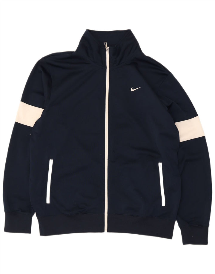 Jaqueta masculina Nike Regular Fit agasalho grande bloco colorido azul marinho