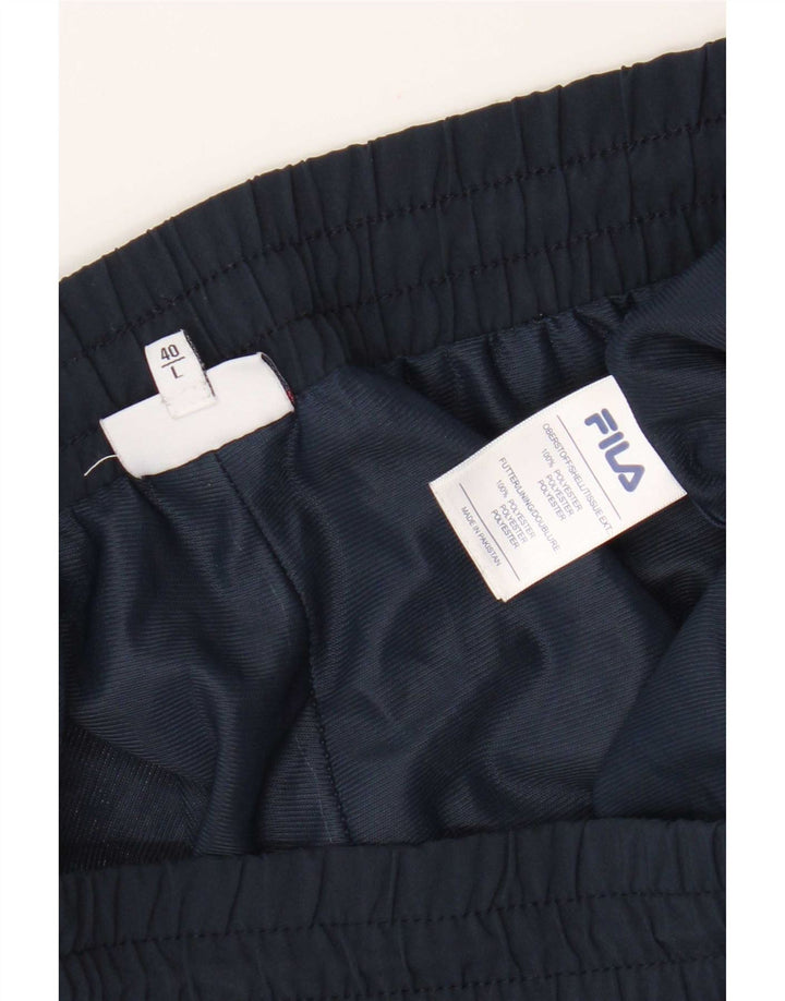Shorts esportivos feminino Fila UK 16 grande poliéster azul marinho