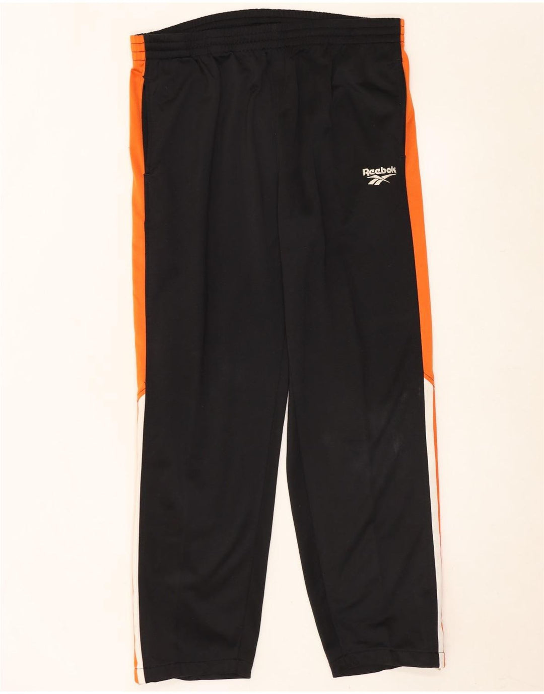 Calça de treino masculina Reebok grande poliéster colorblock preto