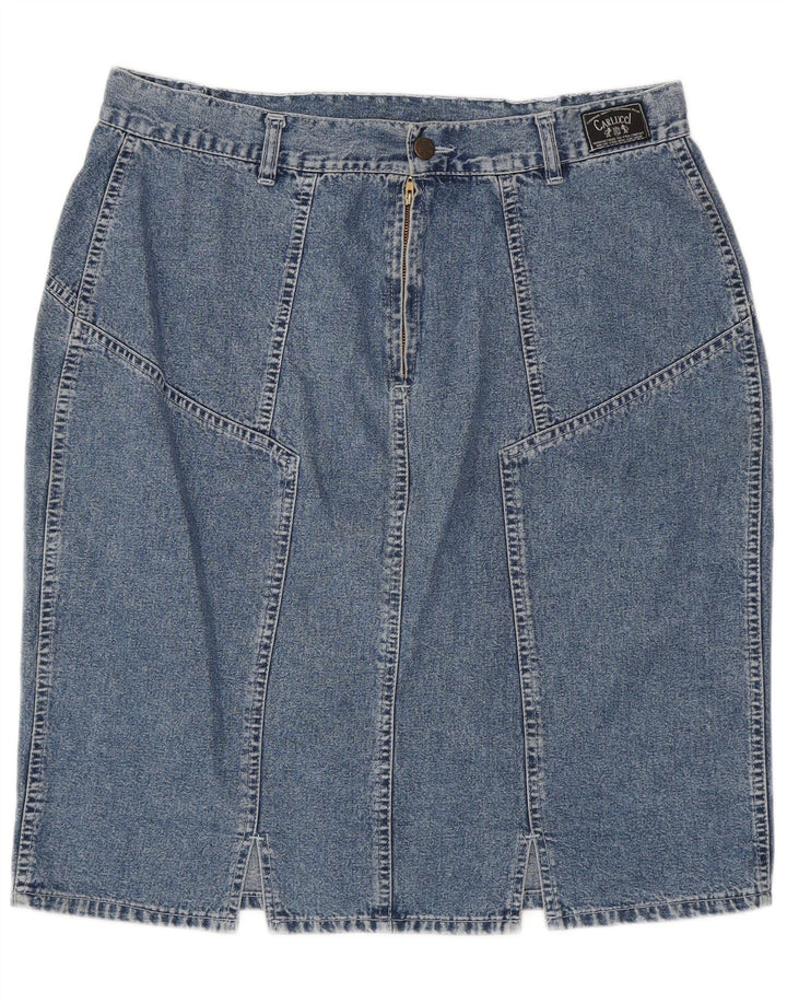 Saia jeans feminina CARLUCCI W34 grande azul paisley
