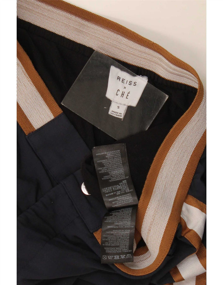 Shorts Che Chino Feminino Reiss Pequeno W27 Azul Marinho Colourblock Poliamida