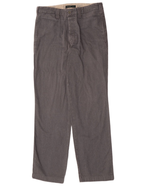 Dockers masculino cáqui solto ajuste calça chino W32 L32 cinza espinha de peixe