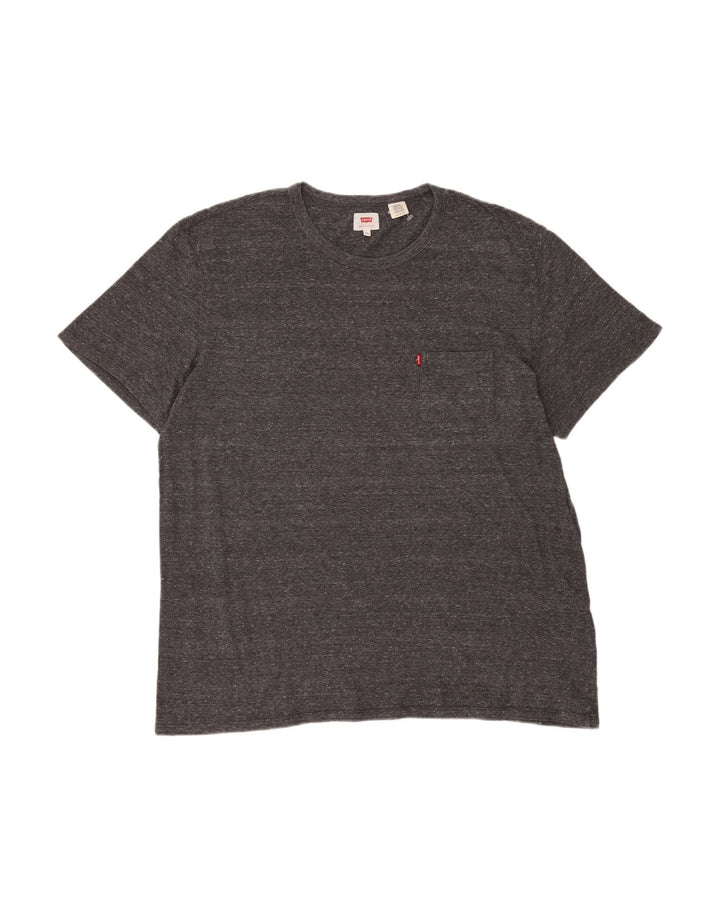 Camiseta masculina LEVI'S Top 2XL algodão manchado cinza