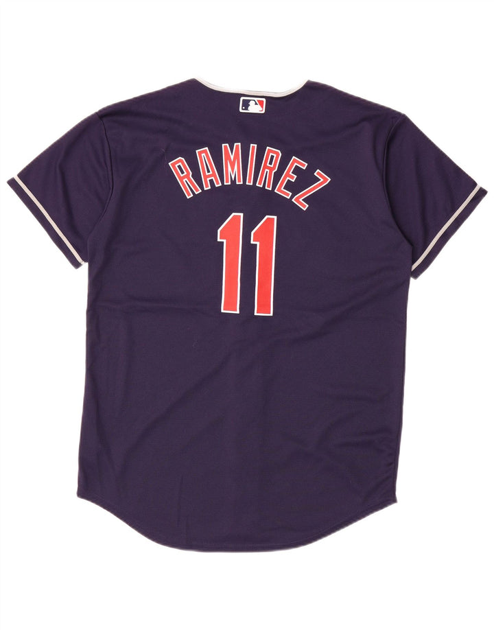 MERCADORIA GENUÍNA Camiseta masculina Indians 14-15 anos grande azul marinho