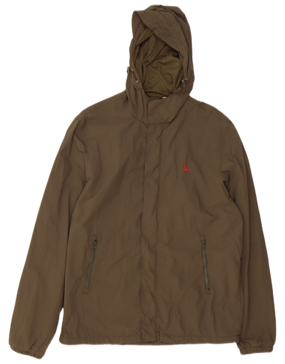 Jaqueta de chuva masculina JACK WILLS com capuz Reino Unido 40 grande cáqui nylon