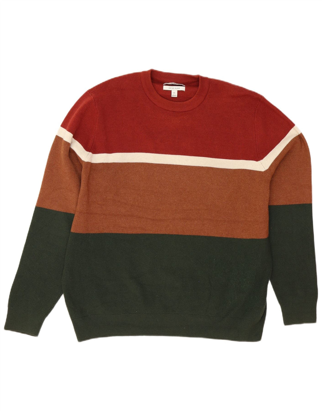 Suéter masculino Marks & Spencer com gola redonda 2XL bloco colorido multicolorido