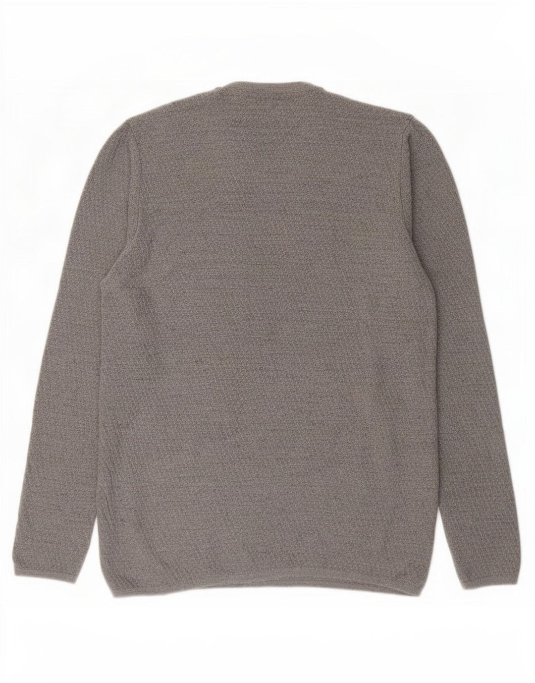 Zara Suéter masculino com gola redonda, grande viscose cinza