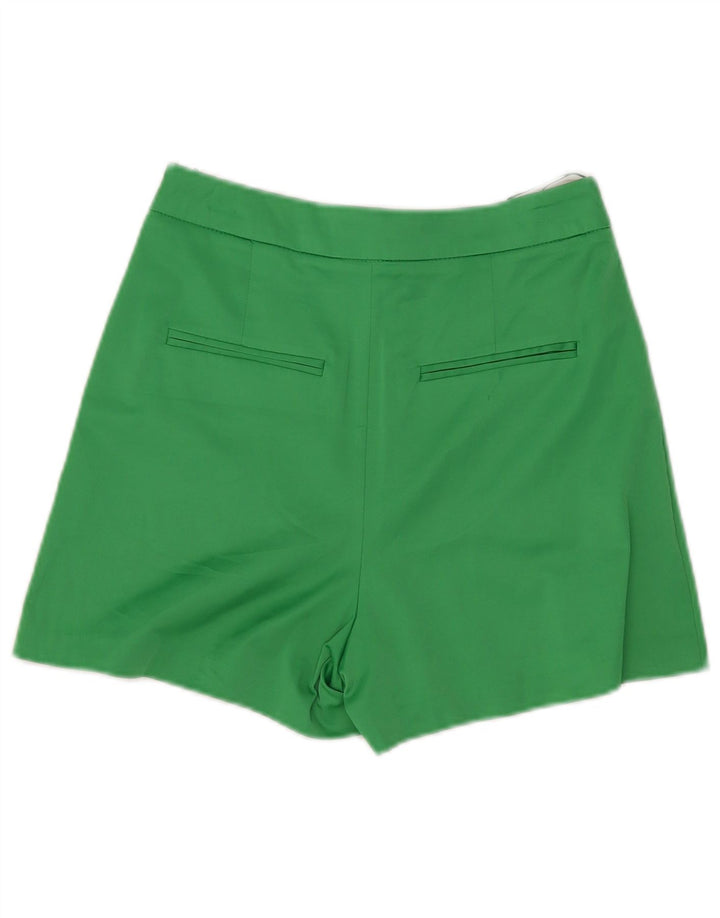 Zara Shorts feminino cintura alta casual pequeno W26 poliéster verde