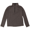 Camiseta masculina Under Armour com zíper e manga comprida em poliéster cinza médio