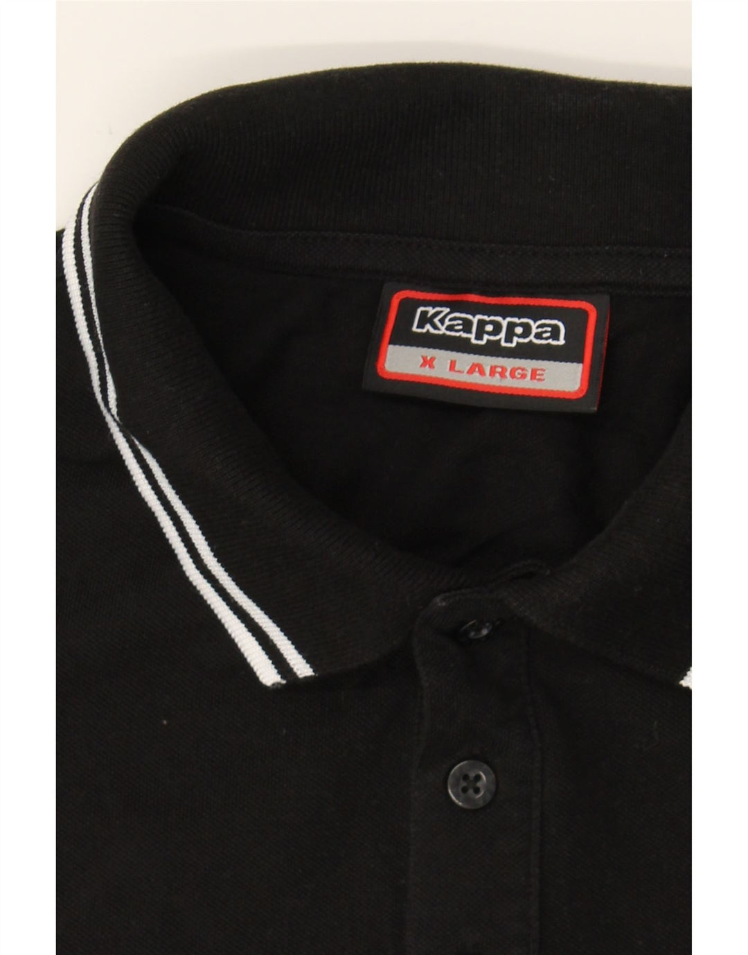 KAPPA Mens Polo Shirt XL Black Cotton Vintage Kappa and Second-Hand Kappa from Messina Hembry 