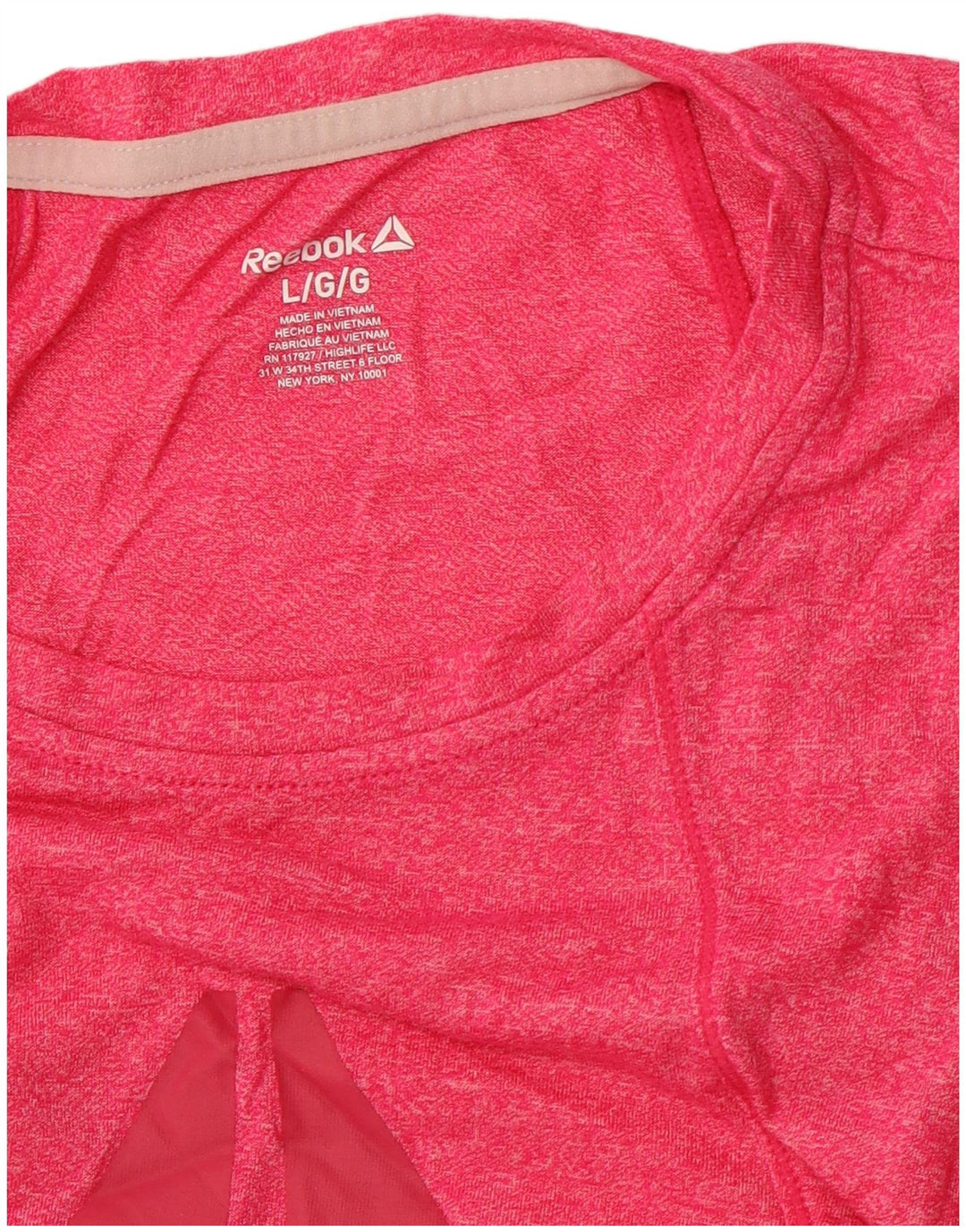 Top de colete gráfico feminino REEBOK UK 14 grande rosa