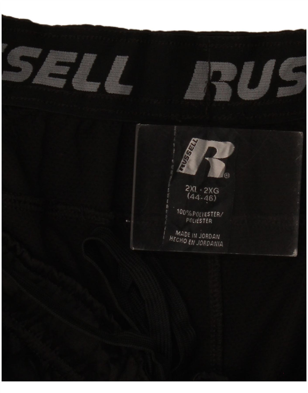 RUSSELL ATLÉTICO Mens Sport Shorts 2XL Poliéster Colourblock Preto