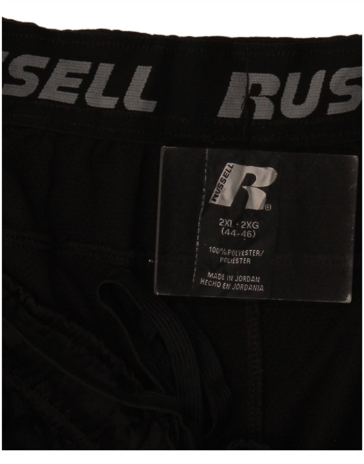 RUSSELL ATLÉTICO Mens Sport Shorts 2XL Poliéster Colourblock Preto